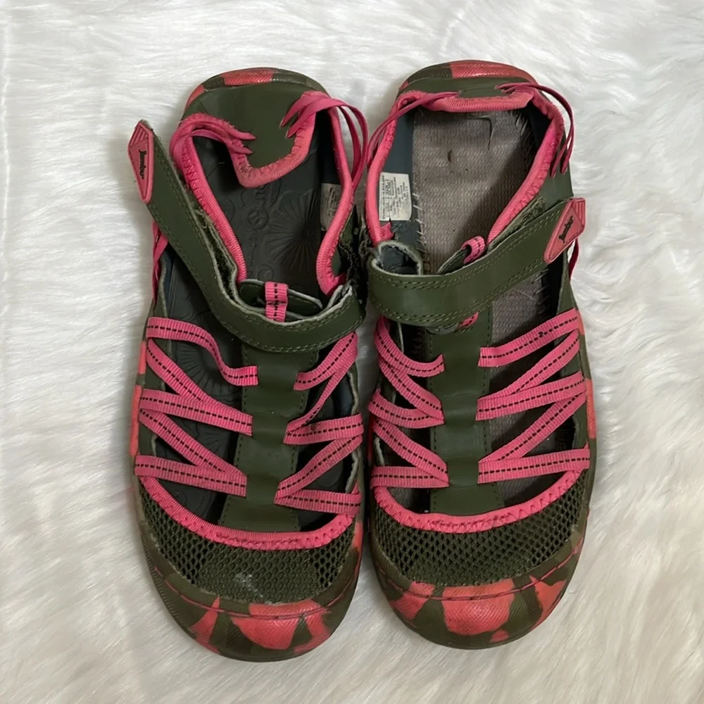 Jambu Army Green Pink Water Shoes Sandals